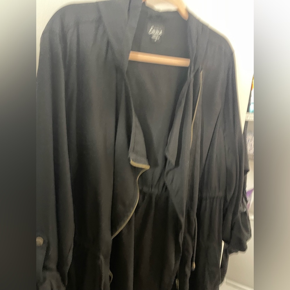 Simply Emma Charcoal Open-Front Jacket